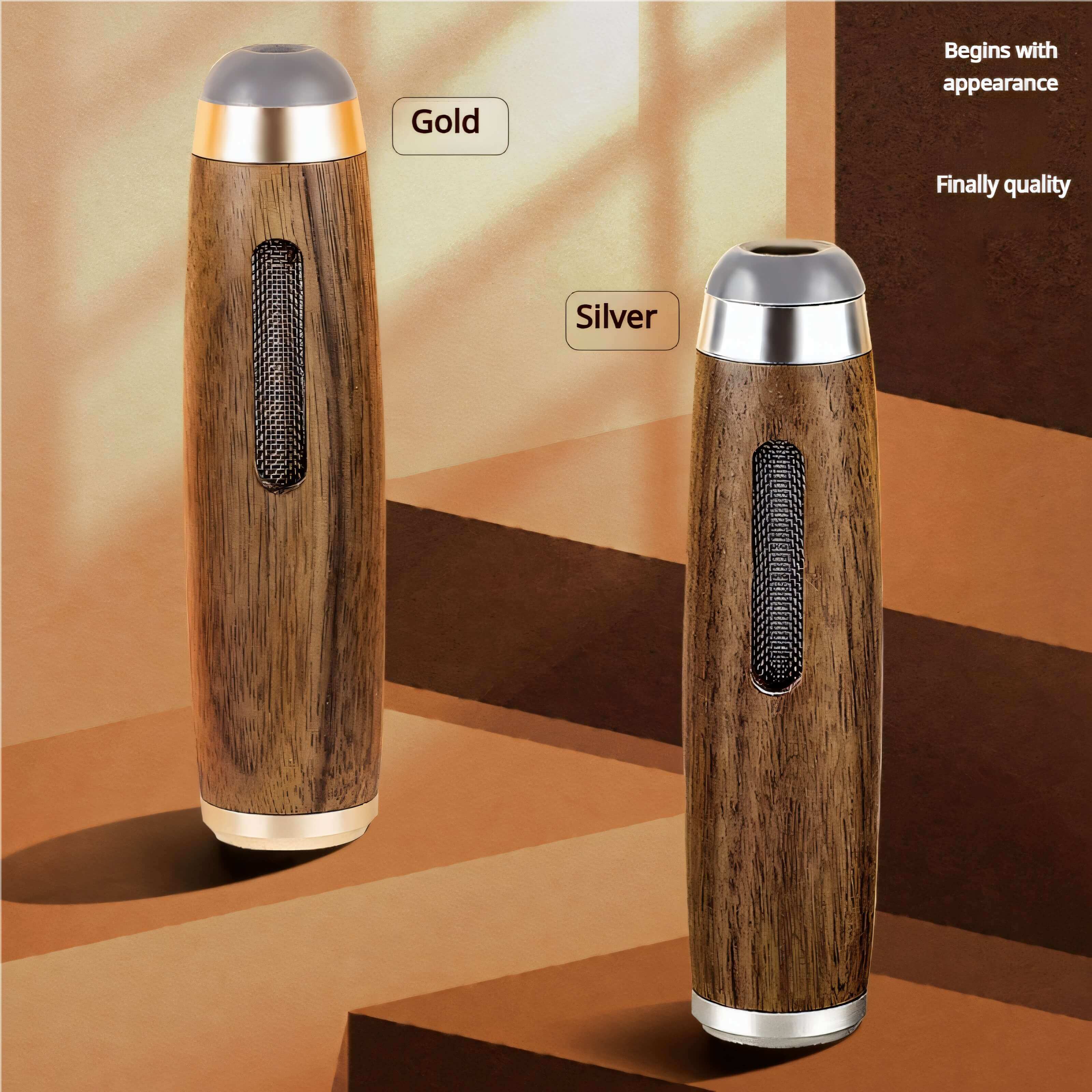 Portable Walnut Wood Car Ashtray - Anti Soot-Flying Mini Cigarette Holder & Ash Organizer - BAOGODA