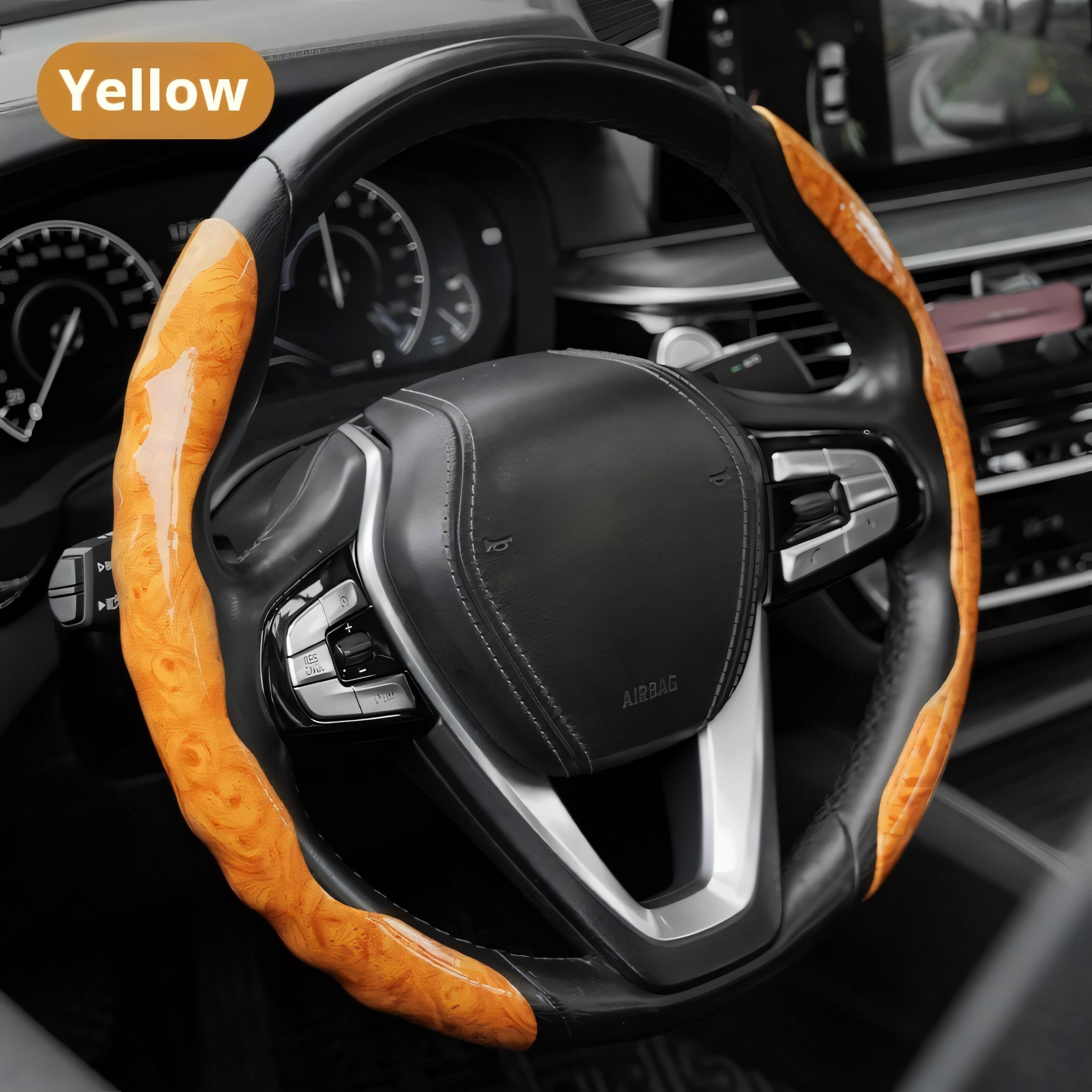 Universal Anti-Slip Steering Wheel Cover | Mahogany Wood Grain, Ultra-Thin, Four-Season Grip - BAOGODA