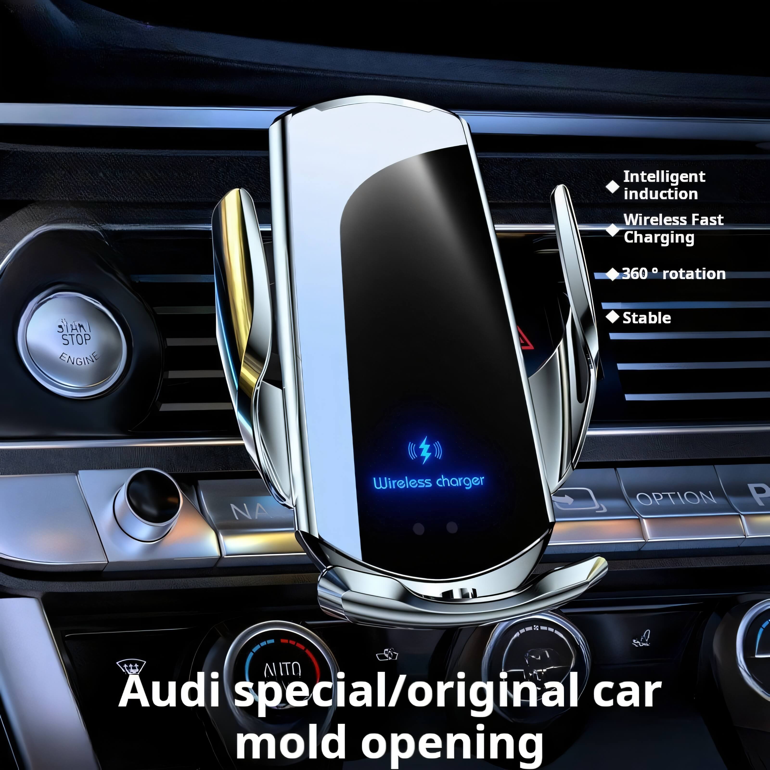 Q3 Wireless Car Charger: Magnetic Holder, Auto Sensor for iPhone, Samsung - BAOGODA