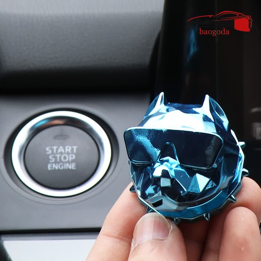 Bulldog Car Push Button Start Cover – Stylish Ignition Switch Protective Cover & Decorative Sticker for Start Button